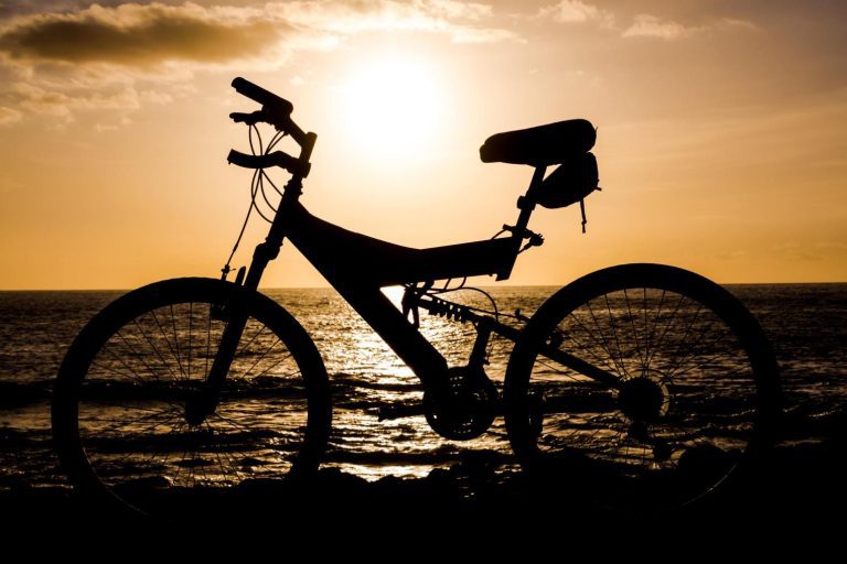 A bicycle at sunset