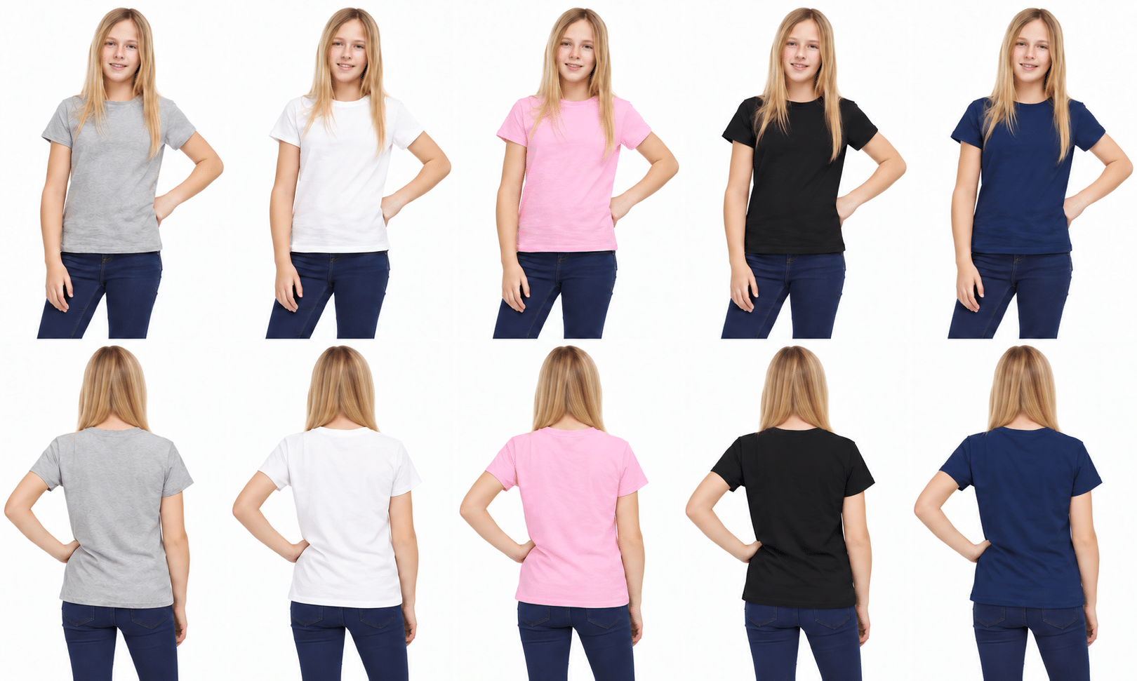 Pink V2.0 Rider girls’ shirt, front design mockup